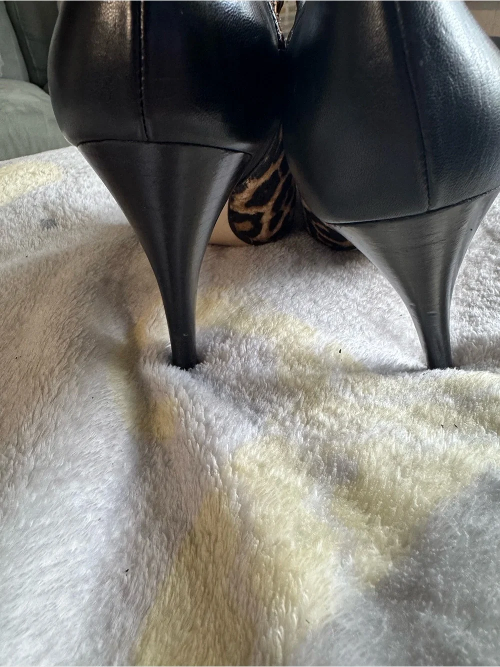Michael Kors Leopard and Black Pointed Toe Heel Booties